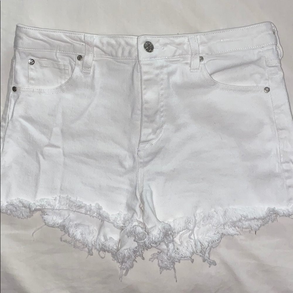 White jean shorts